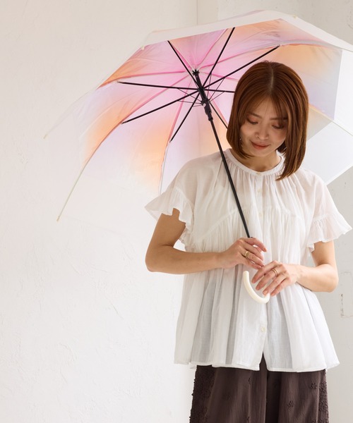Wpc.（ダブリュピーシー）の「☆【Wpc.】切り継ぎグラデーションアンブレラ（長傘・レディース・ピンク/グリーン/ブルー系その他4・FREE）」の3枚目の写真
