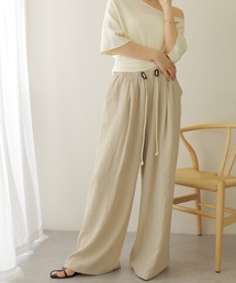 linen wide relax pants /コード付き ワイド リラックス パンツ
