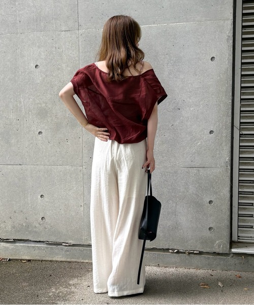 LAULEN(ローレン)の「linen wide relax pants /コード付き ワイド リラックス パンツ(その他パンツ・レディース・ブラック/ベージュ/アイボリー・FREE)」の14枚目の写真