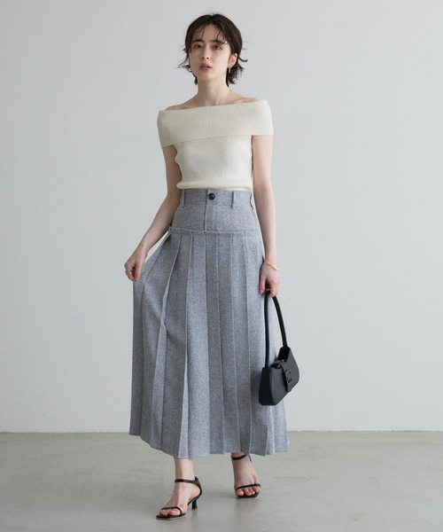 &. NOSTALGIA(アンドドットノスタルジア)の「【ZOZO限定】ミックスツイードプリーツスカート(スカート・レディース・ブラック/グレー・M)」の22枚目の写真