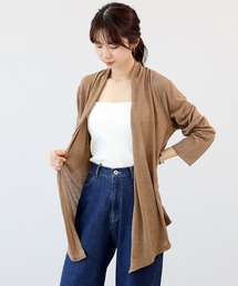 【UVカット】スリムストレッチメッシュドレープカーディガン