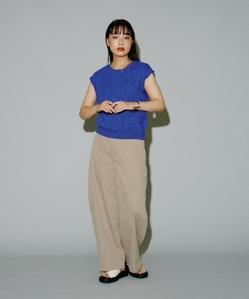 terrace(テラス)の「ビラビラカットストライププルオーバー(Tシャツ/カットソー・レディース・オフホワイト/ブルー/ブラック/ベージュ・MEDIUM)」の14枚目の写真