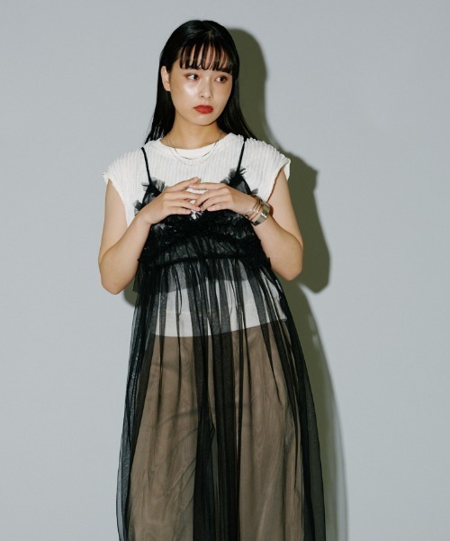 terrace(テラス)の「ビラビラカットストライププルオーバー(Tシャツ/カットソー・レディース・オフホワイト/ブルー/ブラック/ベージュ・MEDIUM)」の18枚目の写真