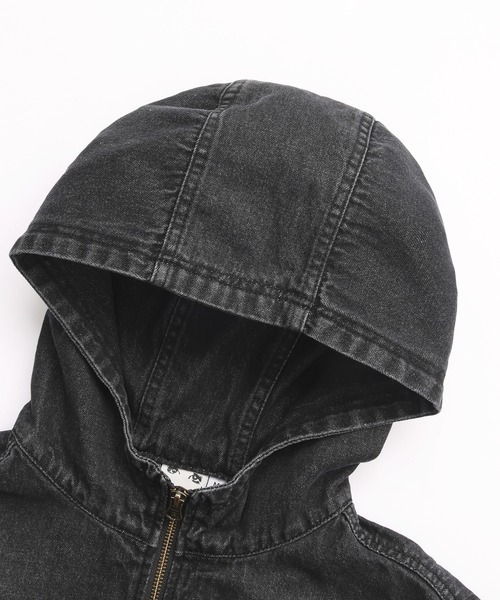 X-girl（エックスガール）の「DENIM ANORAK DRESS（ワンピース・レディース・ブラック/ライトインディゴブルー・S/M）」の4枚目の写真