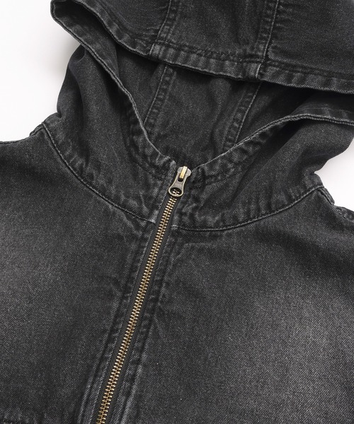 X-girl（エックスガール）の「DENIM ANORAK DRESS（ワンピース・レディース・ブラック/ライトインディゴブルー・S/M）」の5枚目の写真