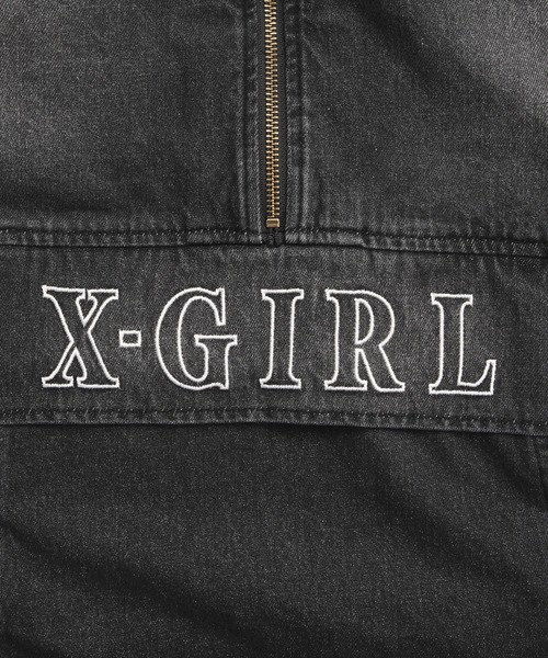 X-girl（エックスガール）の「DENIM ANORAK DRESS（ワンピース・レディース・ブラック/ライトインディゴブルー・S/M）」の7枚目の写真