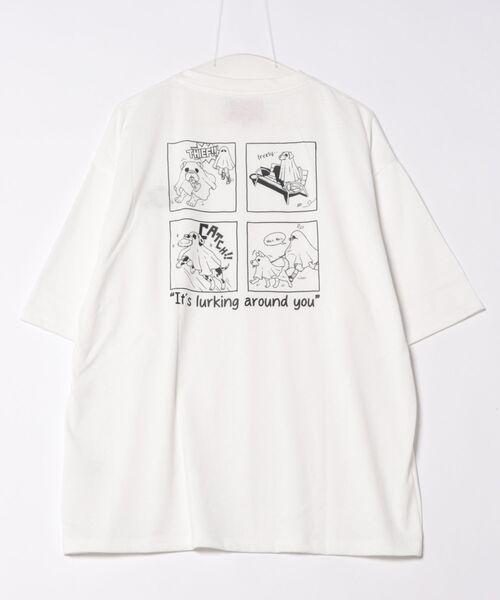 CORISCO（コリスコ）の「アニマルお化け柄Tシャツ(M1)（Tシャツ/カットソー・メンズ・ブラック/オートミール/チャコールグレー/ホワイト・MEDIUM/LARGE/X-LARGE）」の5枚目の写真