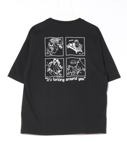CORISCO（コリスコ）の「アニマルお化け柄Tシャツ(M1)（Tシャツ/カットソー・メンズ・ブラック/オートミール/チャコールグレー/ホワイト・MEDIUM/LARGE/X-LARGE）」の6枚目の写真