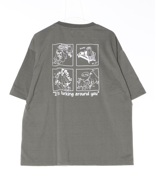 CORISCO（コリスコ）の「アニマルお化け柄Tシャツ(M1)（Tシャツ/カットソー・メンズ・ブラック/オートミール/チャコールグレー/ホワイト・MEDIUM/LARGE/X-LARGE）」の7枚目の写真