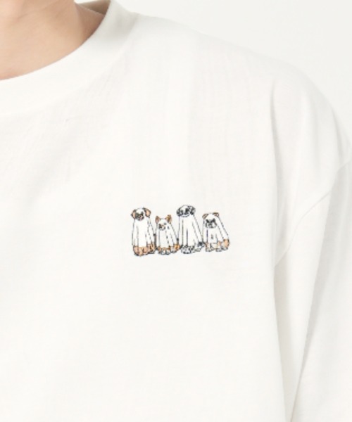 CORISCO（コリスコ）の「アニマルお化け柄Tシャツ(M1)（Tシャツ/カットソー・メンズ・ブラック/オートミール/チャコールグレー/ホワイト・MEDIUM/LARGE/X-LARGE）」の11枚目の写真