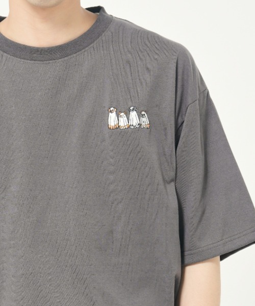 CORISCO（コリスコ）の「アニマルお化け柄Tシャツ(M1)（Tシャツ/カットソー・メンズ・ブラック/オートミール/チャコールグレー/ホワイト・MEDIUM/LARGE/X-LARGE）」の18枚目の写真