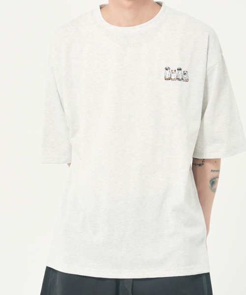 CORISCO（コリスコ）の「アニマルお化け柄Tシャツ(M1)（Tシャツ/カットソー・メンズ・ブラック/オートミール/チャコールグレー/ホワイト・MEDIUM/LARGE/X-LARGE）」の21枚目の写真