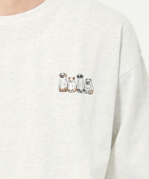 CORISCO（コリスコ）の「アニマルお化け柄Tシャツ(M1)（Tシャツ/カットソー・メンズ・ブラック/オートミール/チャコールグレー/ホワイト・MEDIUM/LARGE/X-LARGE）」の22枚目の写真