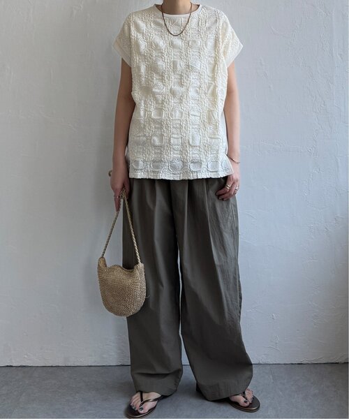 LBC（エルビーシー）の「【プチプラ1990円（税込）】レースジャカード切り替えプルオーバー（Tシャツ/カットソー・レディース・ホワイト/グリーン/ピンク/ネイビー・L/M）」の17枚目の写真