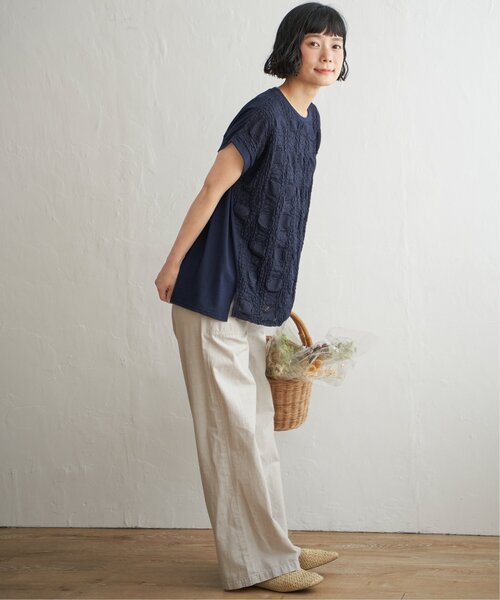 LBC（エルビーシー）の「【プチプラ1990円（税込）】レースジャカード切り替えプルオーバー（Tシャツ/カットソー・レディース・ホワイト/グリーン/ピンク/ネイビー・L/M）」の19枚目の写真