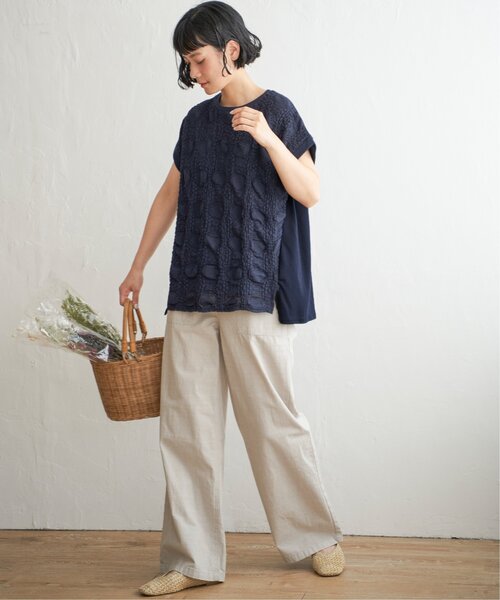 LBC（エルビーシー）の「【プチプラ1990円（税込）】レースジャカード切り替えプルオーバー（Tシャツ/カットソー・レディース・ホワイト/グリーン/ピンク/ネイビー・L/M）」の20枚目の写真