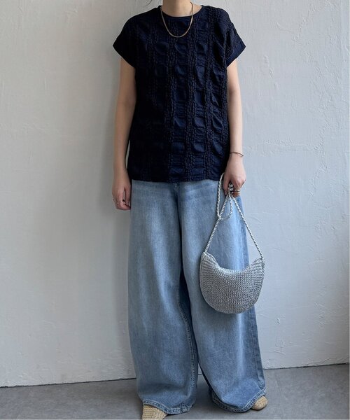 LBC（エルビーシー）の「【プチプラ1990円（税込）】レースジャカード切り替えプルオーバー（Tシャツ/カットソー・レディース・ホワイト/グリーン/ピンク/ネイビー・L/M）」の21枚目の写真