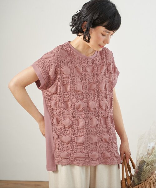 LBC（エルビーシー）の「【プチプラ1990円（税込）】レースジャカード切り替えプルオーバー（Tシャツ/カットソー・レディース・ホワイト/グリーン/ピンク/ネイビー・L/M）」の22枚目の写真