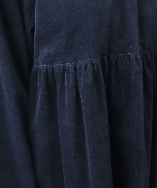 bulle de savon（ビュルデサボン）の「細コール 丸衿ワンピース（ワンピース・レディース・ネイビー/ブルー・FREE）」の16枚目の写真