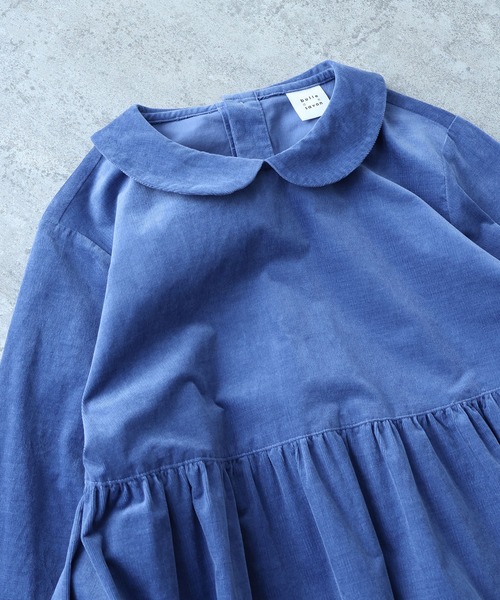 bulle de savon（ビュルデサボン）の「細コール 丸衿ワンピース（ワンピース・レディース・ネイビー/ブルー・FREE）」の22枚目の写真