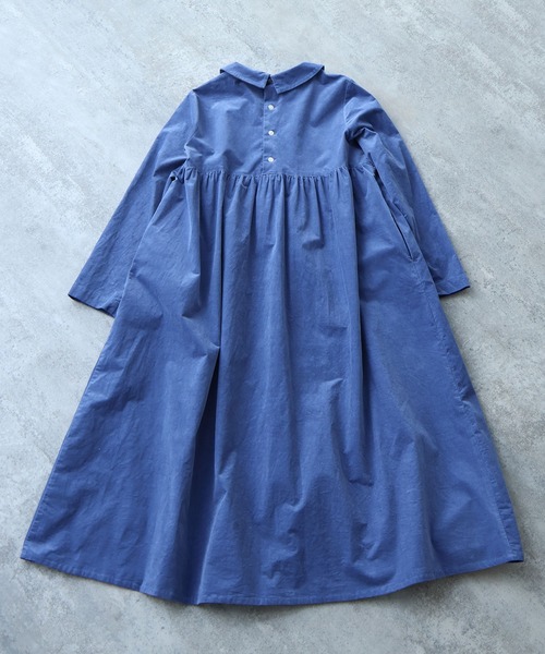 bulle de savon（ビュルデサボン）の「細コール 丸衿ワンピース（ワンピース・レディース・ネイビー/ブルー・FREE）」の20枚目の写真