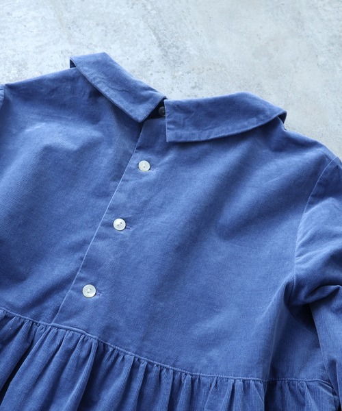 bulle de savon（ビュルデサボン）の「細コール 丸衿ワンピース（ワンピース・レディース・ネイビー/ブルー・FREE）」の21枚目の写真