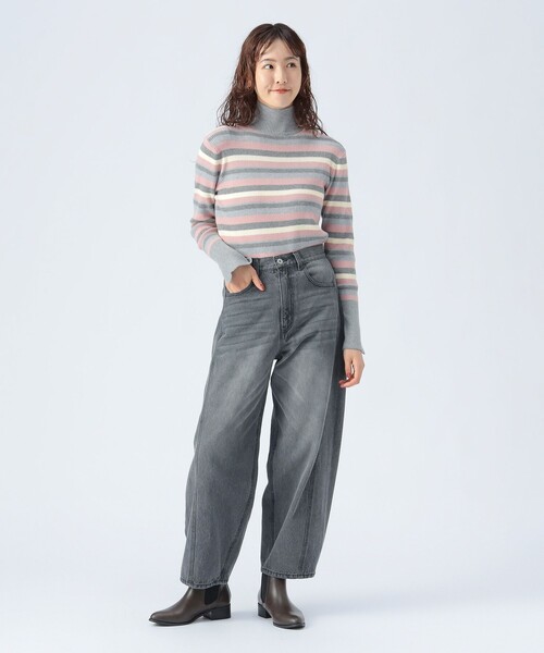 BEAMS HEART（ビームスハート）の「デニム コクーン パンツ（デニムパンツ・レディース・ブラック/ブルー・MEDIUM/SMALL）」の3枚目の写真