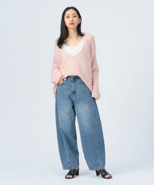 BEAMS HEART（ビームスハート）の「デニム コクーン パンツ（デニムパンツ・レディース・ブラック/ブルー・MEDIUM/SMALL）」の7枚目の写真