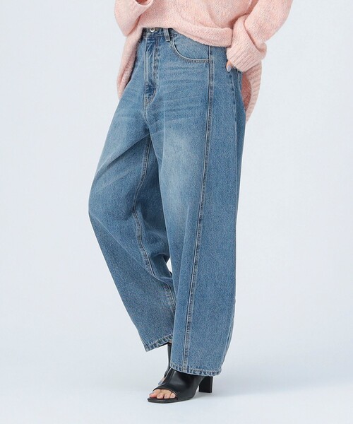 BEAMS HEART（ビームスハート）の「デニム コクーン パンツ（デニムパンツ・レディース・ブラック/ブルー・MEDIUM/SMALL）」の10枚目の写真