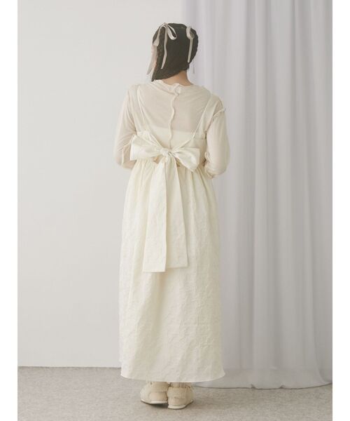 merry jenny（メリージェニー）の「バックリボンジャガードキャミワンピース（ワンピース・レディース・ブルー/オフホワイト/ブラック/アイボリー・FREE）」の2枚目の写真