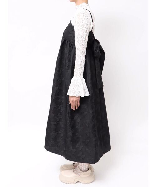 merry jenny（メリージェニー）の「バックリボンジャガードキャミワンピース（ワンピース・レディース・ブルー/オフホワイト/ブラック/アイボリー・FREE）」の6枚目の写真