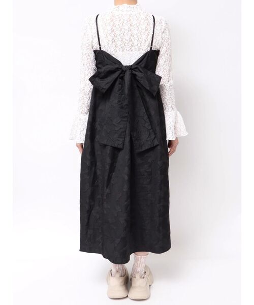 merry jenny（メリージェニー）の「バックリボンジャガードキャミワンピース（ワンピース・レディース・ブルー/オフホワイト/ブラック/アイボリー・FREE）」の7枚目の写真