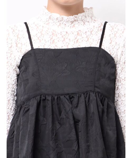 merry jenny（メリージェニー）の「バックリボンジャガードキャミワンピース（ワンピース・レディース・ブルー/オフホワイト/ブラック/アイボリー・FREE）」の8枚目の写真