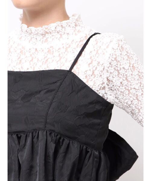 merry jenny（メリージェニー）の「バックリボンジャガードキャミワンピース（ワンピース・レディース・ブルー/オフホワイト/ブラック/アイボリー・FREE）」の9枚目の写真