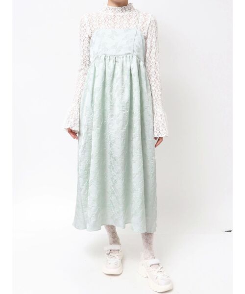 merry jenny（メリージェニー）の「バックリボンジャガードキャミワンピース（ワンピース・レディース・ブルー/オフホワイト/ブラック/アイボリー・FREE）」の16枚目の写真