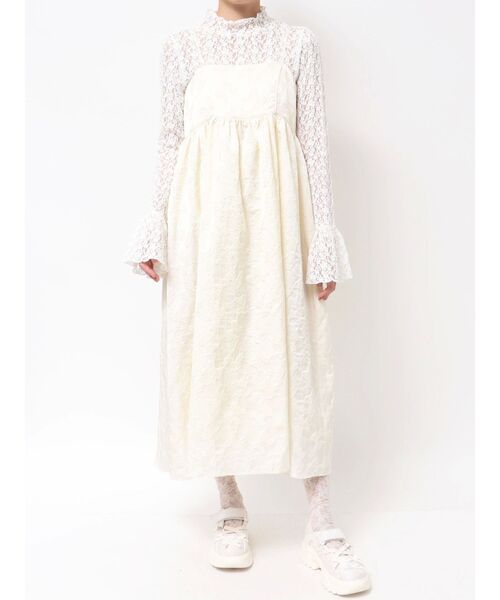 merry jenny（メリージェニー）の「バックリボンジャガードキャミワンピース（ワンピース・レディース・ブルー/オフホワイト/ブラック/アイボリー・FREE）」の17枚目の写真