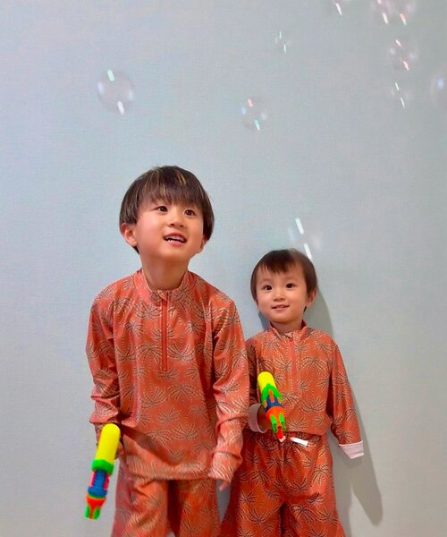 CIAOPANIC TYPY（チャオパニックティピー）の「【WEB限定】【KIDS】【水陸両用】スイムウェア柄ショーツ（水着・キッズ・グリーン/オレンジ・MEDIUM/X-LARGE/XX-LARGE/SMALL/LARGE）」の4枚目の写真