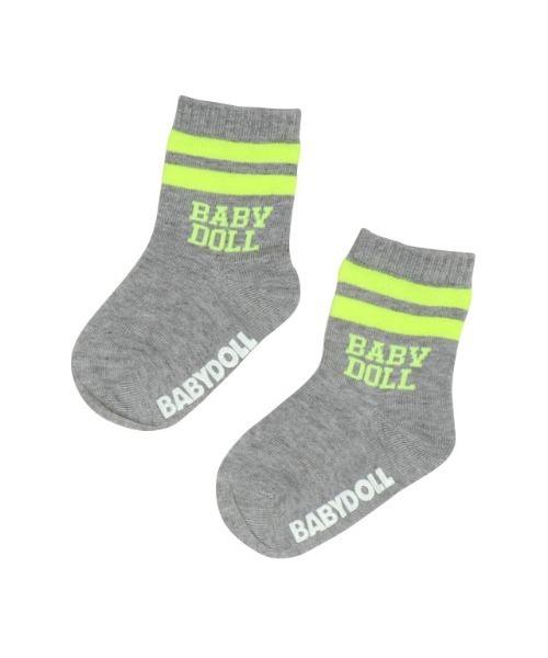 BABYDOLL(ベビードール)の「ライン クルーソックスセット 0778(ソックス/靴下・キッズ・グレー系その他/グリーン系その他/パープル系その他・SS/S/M/L)」の6枚目の写真