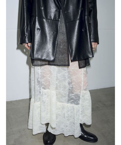 Htage（テージ）の「【Htage】レースシアーボリュームワンピース（ワンピース・レディース・ブラック/オフホワイト・FREE）」の6枚目の写真