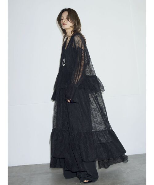 Htage（テージ）の「【Htage】レースシアーボリュームワンピース（ワンピース・レディース・ブラック/オフホワイト・FREE）」の7枚目の写真