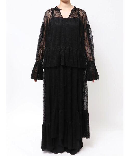 Htage（テージ）の「【Htage】レースシアーボリュームワンピース（ワンピース・レディース・ブラック/オフホワイト・FREE）」の11枚目の写真