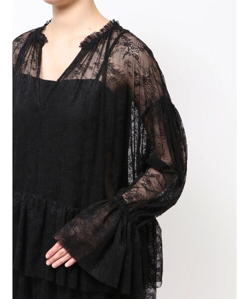 Htage（テージ）の「【Htage】レースシアーボリュームワンピース（ワンピース・レディース・ブラック/オフホワイト・FREE）」の15枚目の写真
