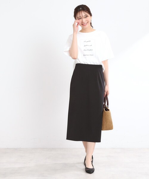 Reflect(リフレクト)の「【UVカット/接触冷感/マシンウォッシュ可】ドルマンスリーブロゴTシャツ(Tシャツ/カットソー・レディース・ネイビー/オフホワイト/ライトベージュ・00)」の11枚目の写真