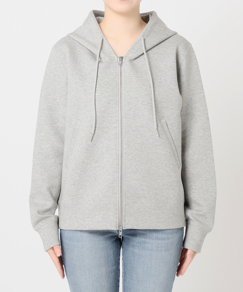 【新品】スピックアンドスパン ストレッチジップフードパーカー グレー スピック＆スパン Spick & Span 《追加5予約》ストレッチジップフード