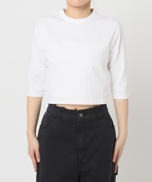 CITYSHOP（シティーショップ）の「[THE MOOD] ショート TEE（Tシャツ/カットソー・レディース・ホワイト/ブラック・FREE）」の21枚目の写真