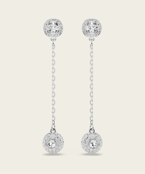 公式】【スワロフスキー】Una Angelic ドロップピアス, ラウンドカット