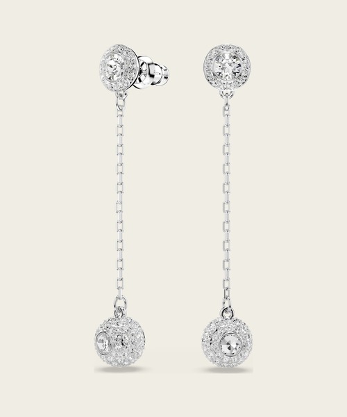 SWAROVSKI（スワロフスキー）の「【公式】【スワロフスキー】Una Angelic ドロップピアス, ラウンドカット, ホワイト, ロジウム・プレーティング（ピアス（両耳用）・レディース・ホワイト・ONESIZE）」の3枚目の写真