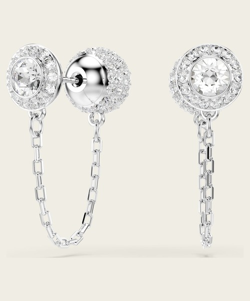 SWAROVSKI（スワロフスキー）の「【公式】【スワロフスキー】Una Angelic ドロップピアス, ラウンドカット, ホワイト, ロジウム・プレーティング（ピアス（両耳用）・レディース・ホワイト・ONESIZE）」の4枚目の写真