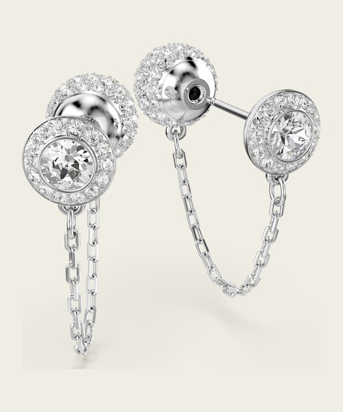 公式】【スワロフスキー】Una Angelic ドロップピアス, ラウンドカット