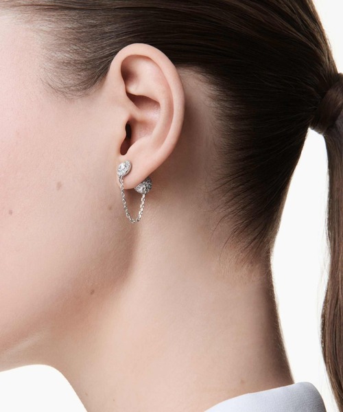 公式】【スワロフスキー】Una Angelic ドロップピアス, ラウンドカット